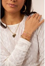 Armband kralen fuchsia dubbel