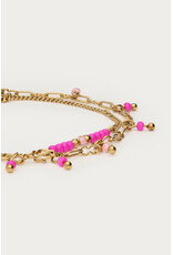 Armband kralen fuchsia dubbel