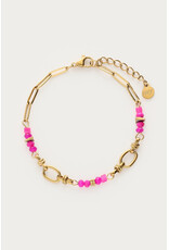 Armband kralen fuchsia