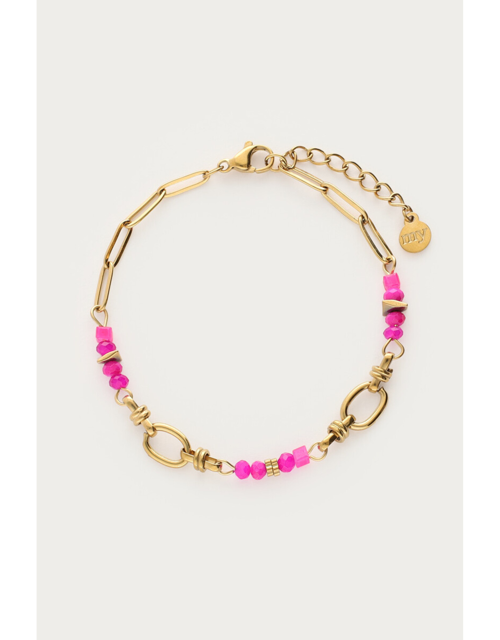 Armband kralen fuchsia