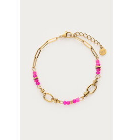 Armband kralen fuchsia