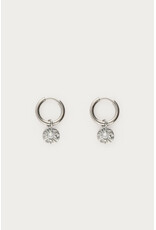 Oorringen cirkel strass zilver