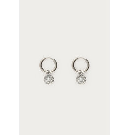 Oorringen cirkel strass zilver