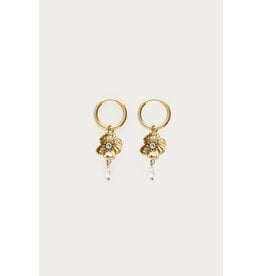 Oorringen parel bloem