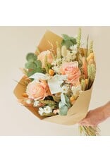 Boeket Mix peach Droogbloemen + zijdebloemen