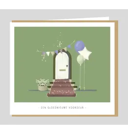 Wenskaart een gloednieuwe voordeur