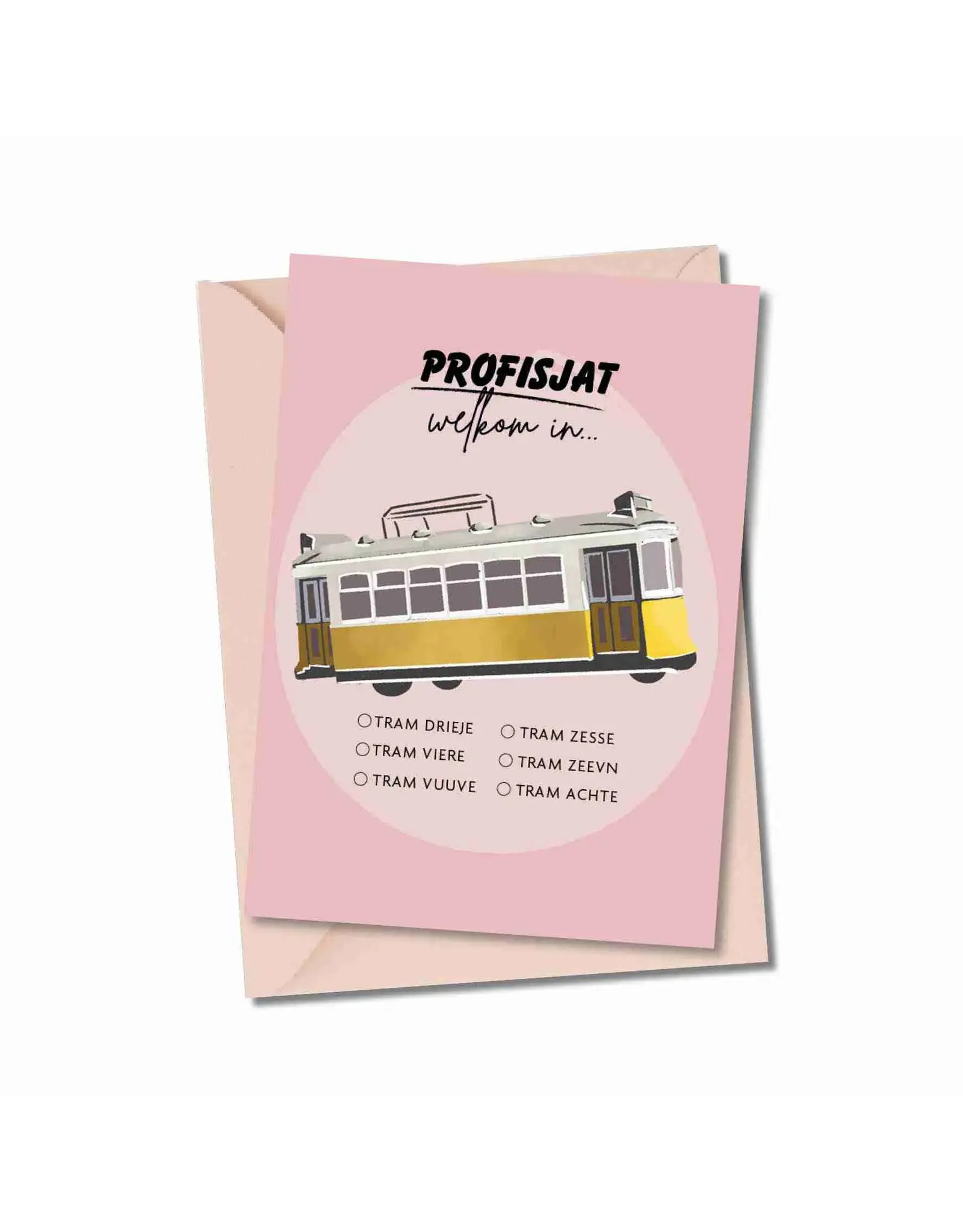 Wenskaart Profisjat welkom in tram ...