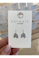 Oorhangers 2 blaadjes zilver