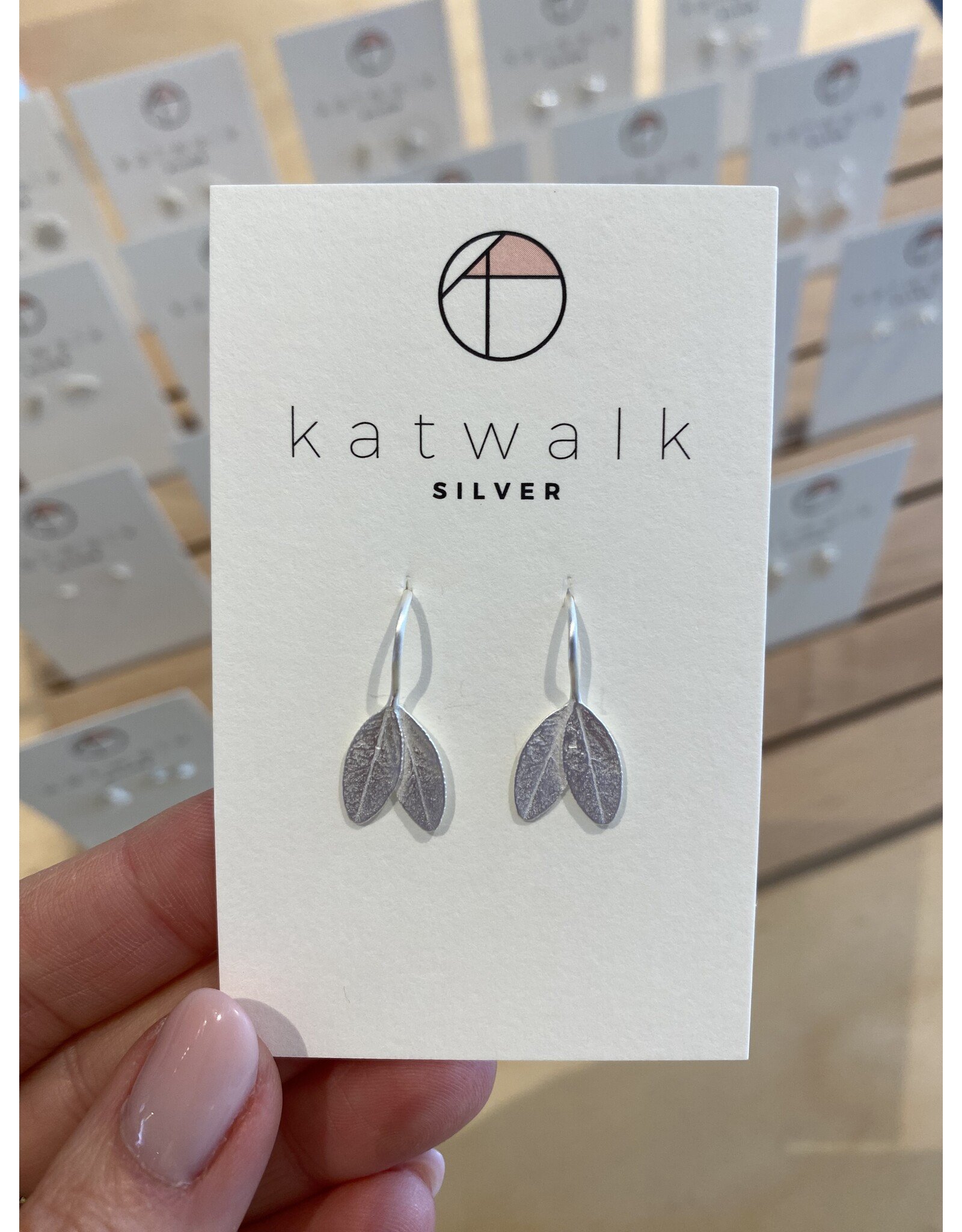 Oorhangers 2 blaadjes zilver