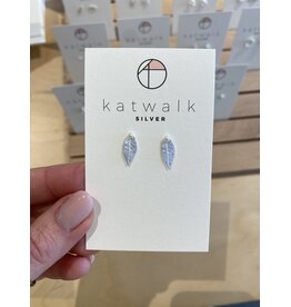 Oorstekers blad parel zilver