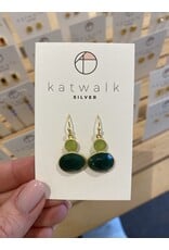 Oorhangers gemstones groen goud