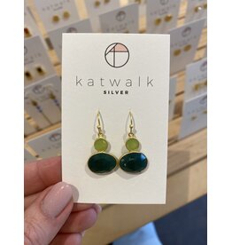 Oorhangers gemstones groen goud