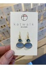 Oorhangers gemstones blauw goud