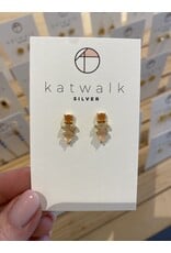 Oorstekers gemstones peach goud