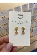 Oorstekers bloem peach goud