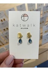 Oorstekers bloem blauw goud