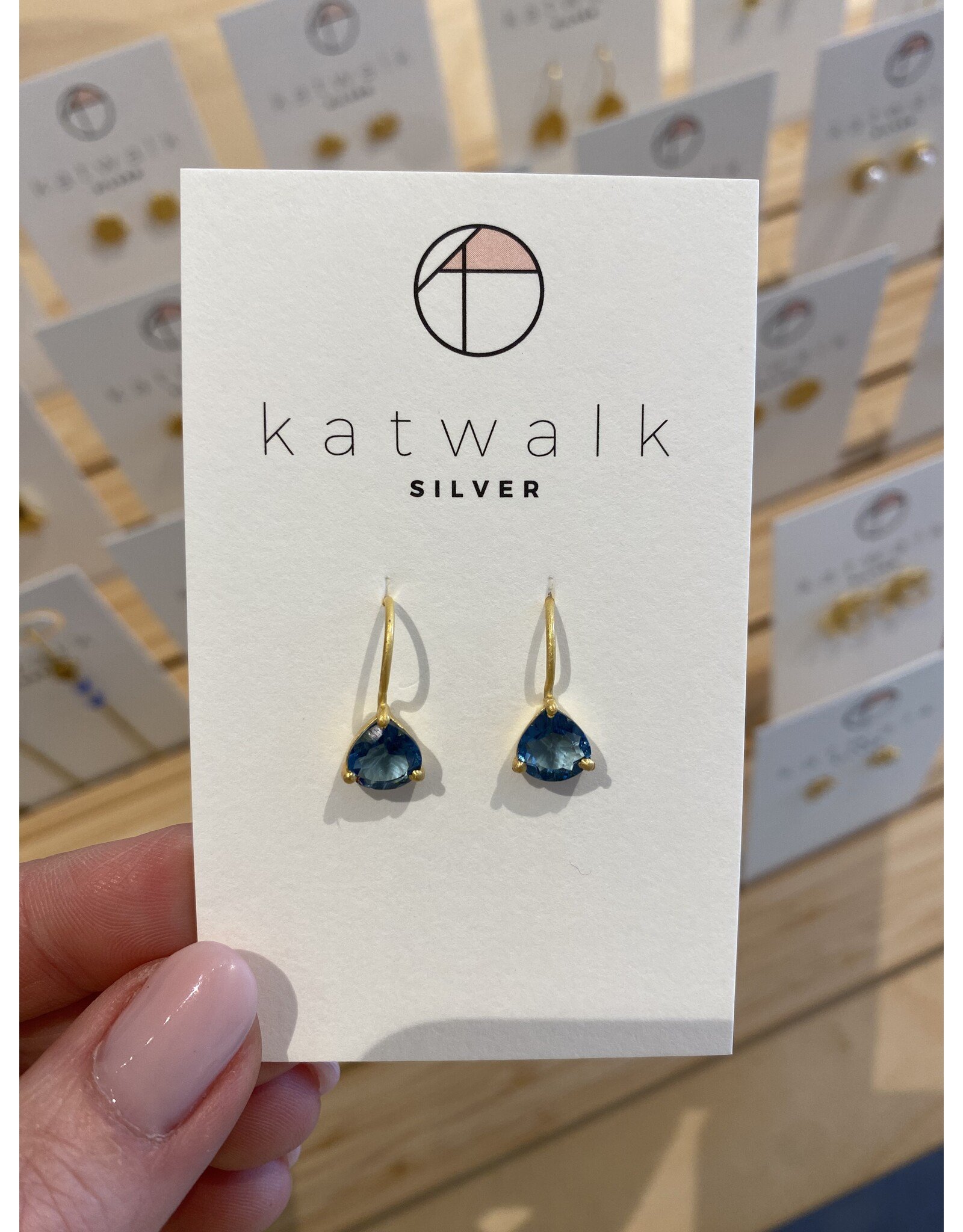 Oorhangers blauw goud