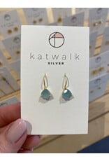 Oorhangers aqua goud