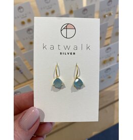Oorhangers aqua goud