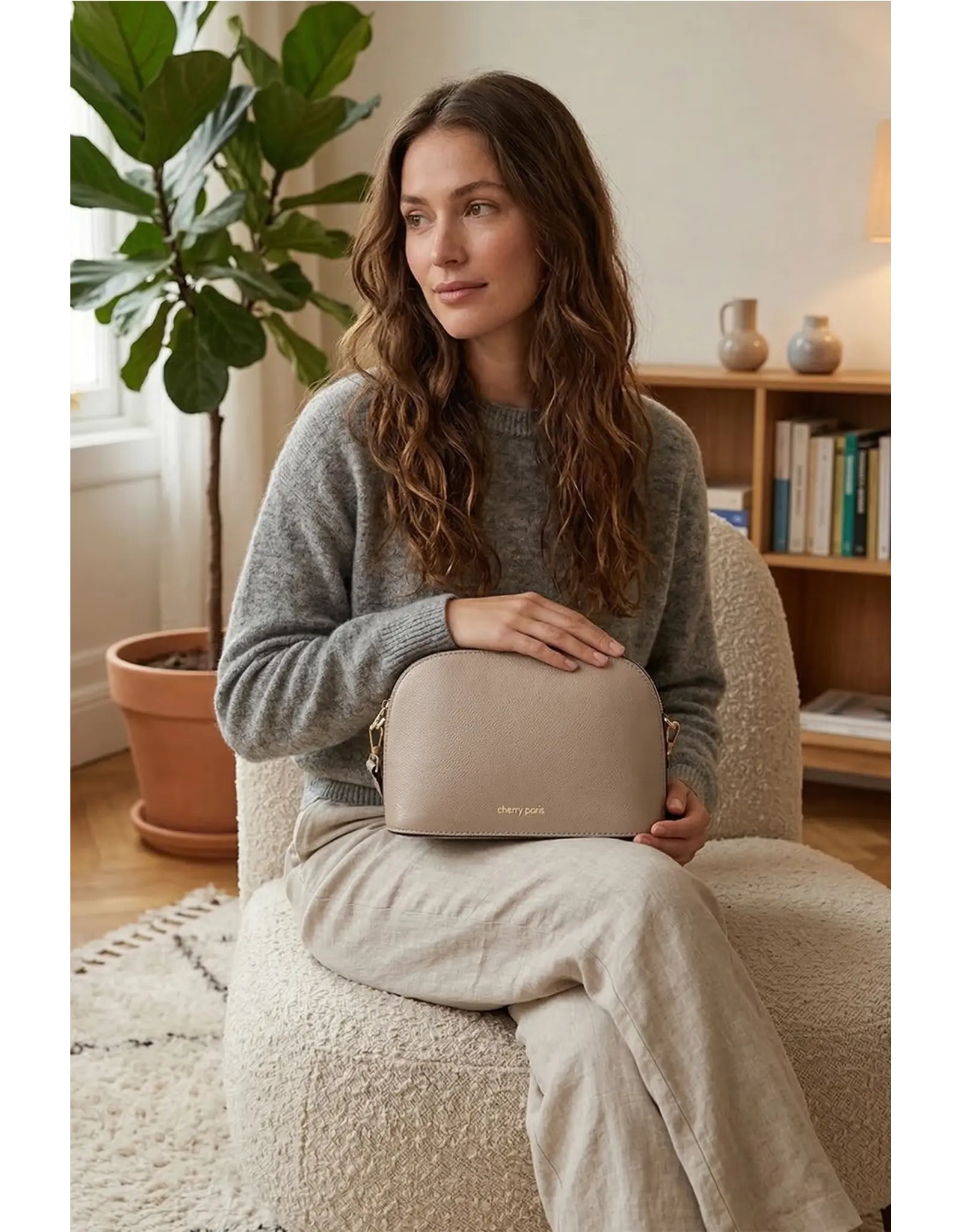 Handtas taupe palma