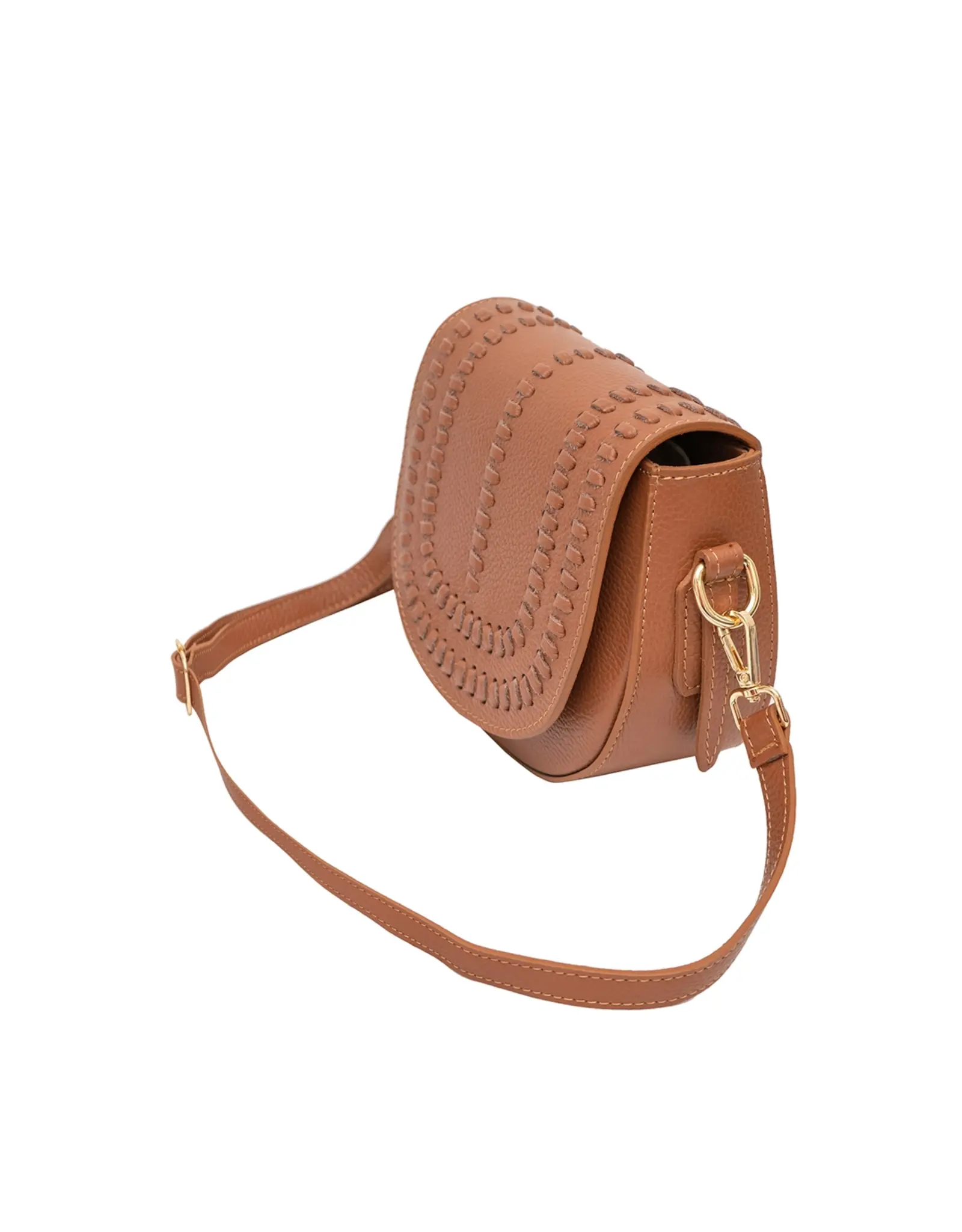 Crossbody cognac detail