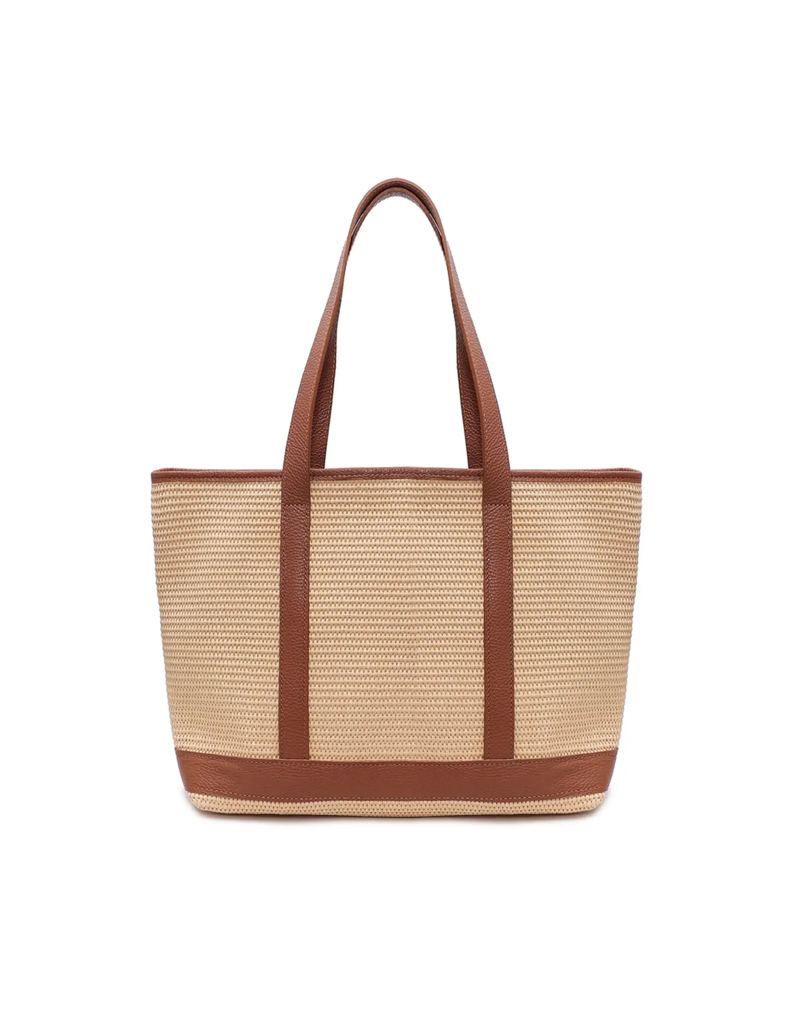 Shopper raffia cognac