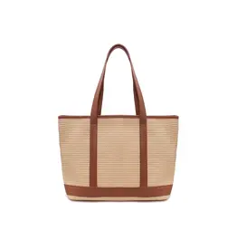 Shopper raffia cognac