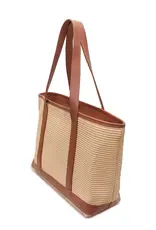 Shopper raffia cognac