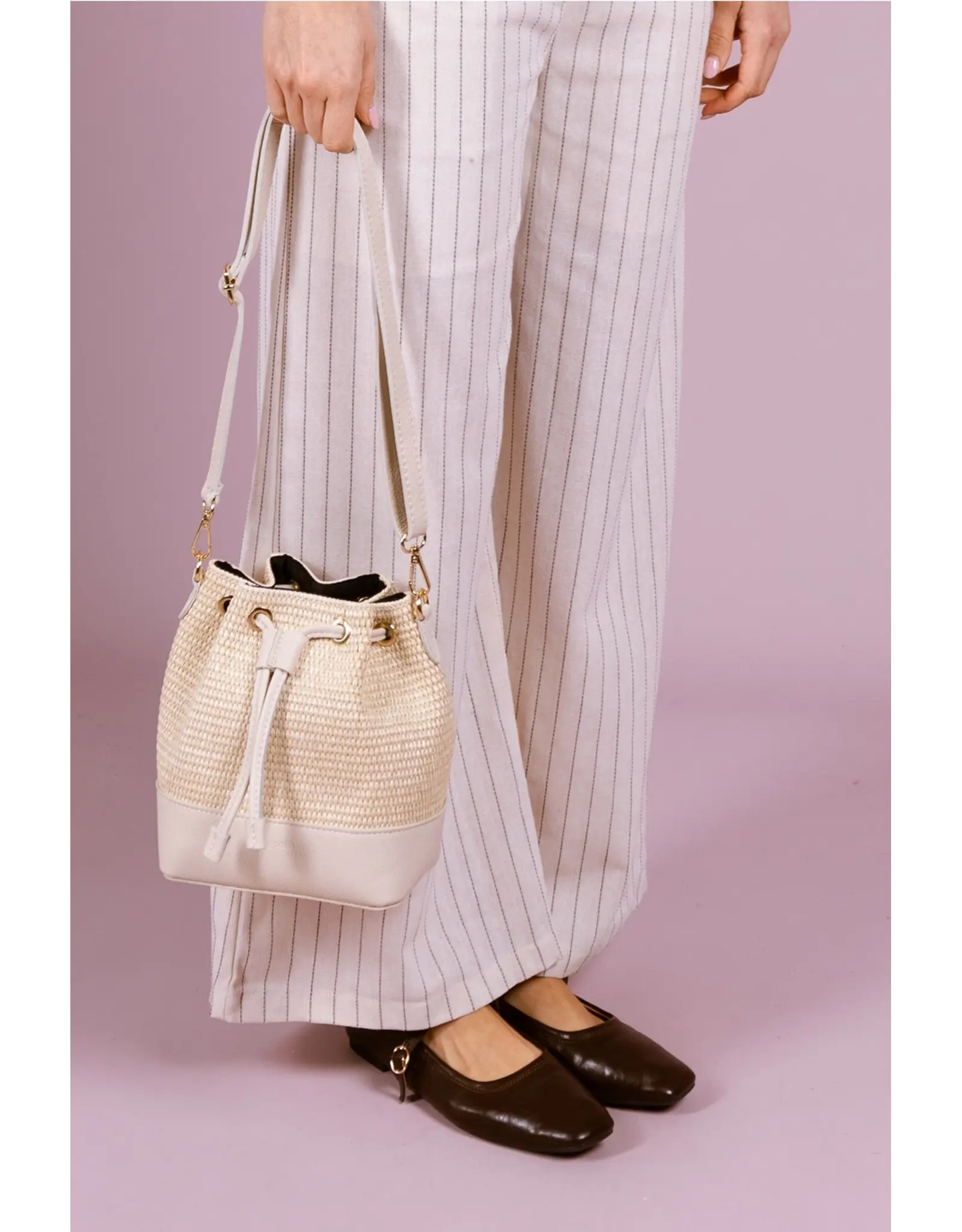 Tas raffia beige