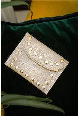 Portemonnee studs beige