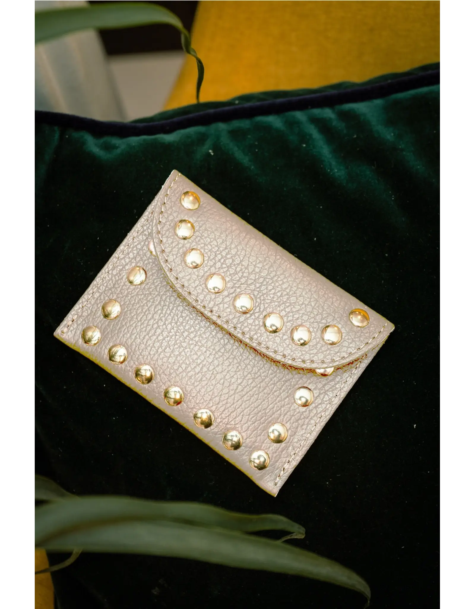 Portemonnee studs beige