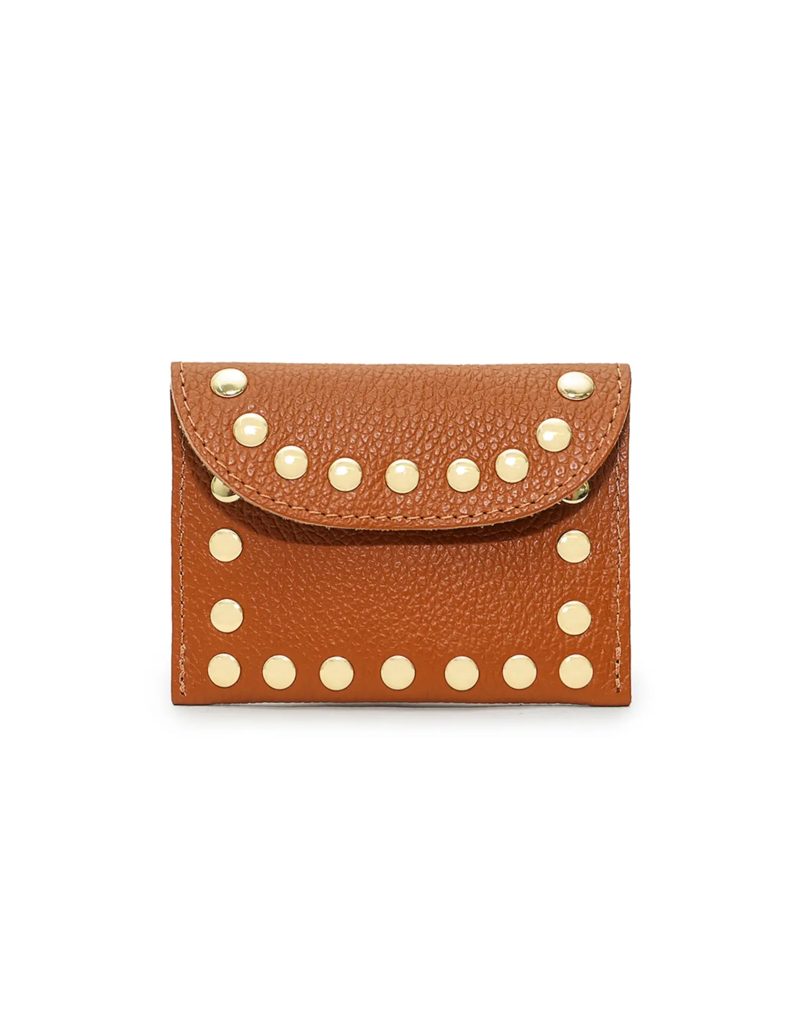 Portemonnee studs cognac