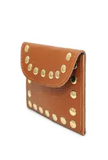Portemonnee studs cognac