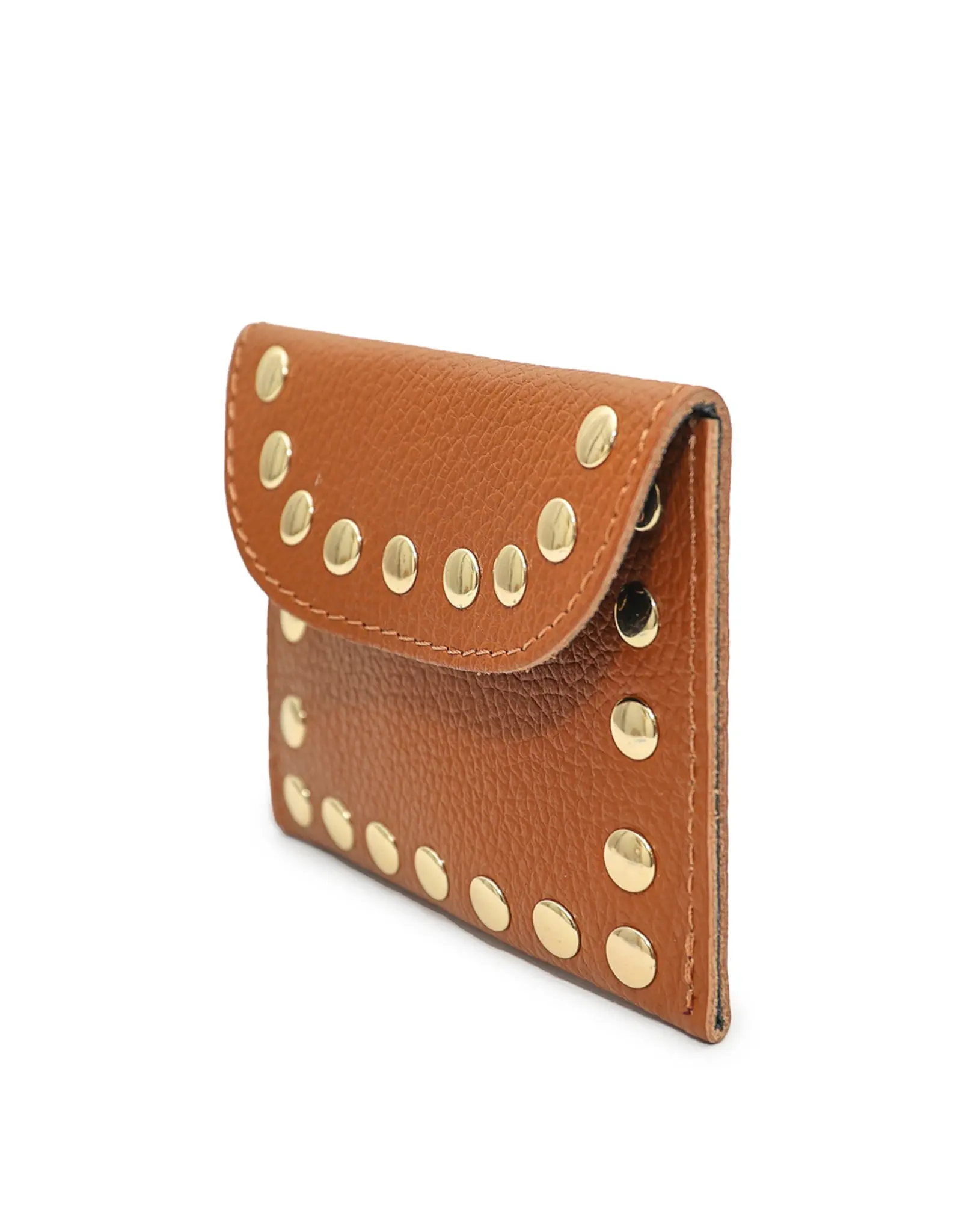 Portemonnee studs cognac