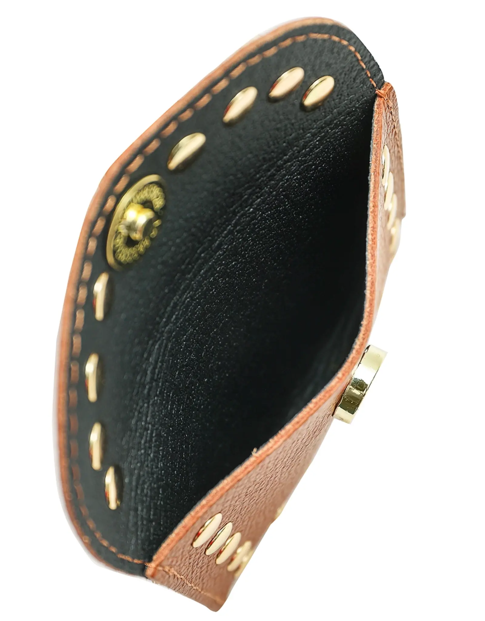 Portemonnee studs cognac