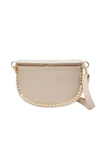 Crossbody studs beige