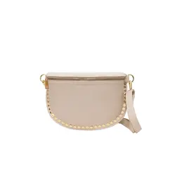 Crossbody studs beige