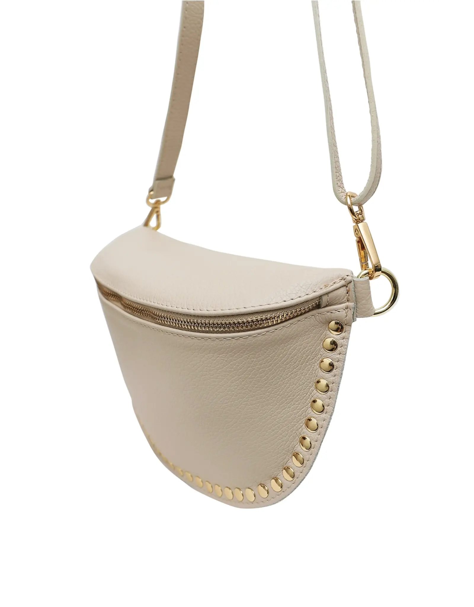 Crossbody studs beige