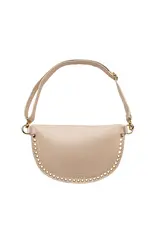 Crossbody studs beige