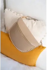 Crossbody studs beige