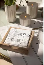 Servethouder hout vierkant