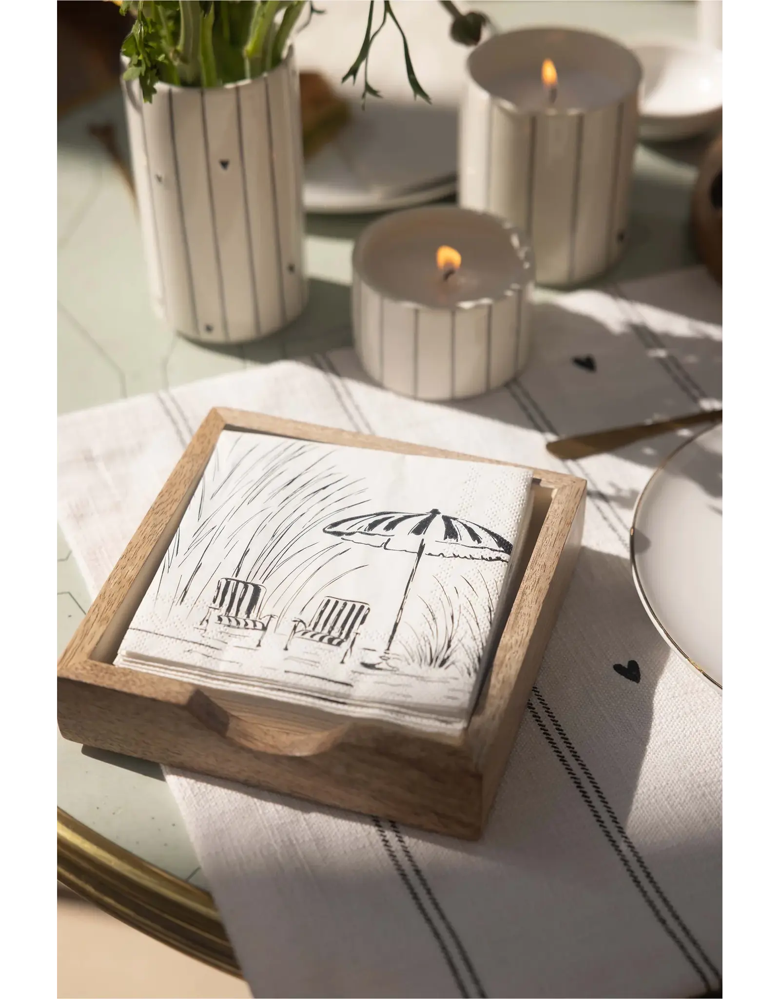 Servethouder hout vierkant