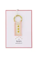 Sleutelhanger van hartjes gefeliciteerd