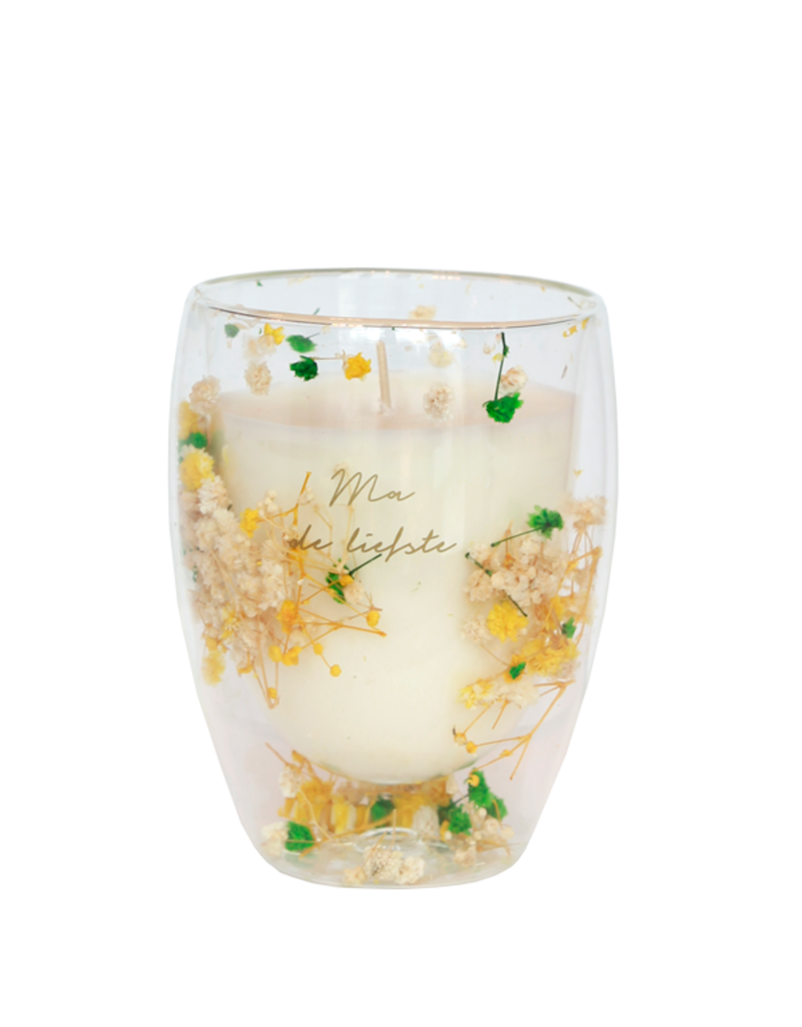 Geurkaars theeglas Ma-de-liefste