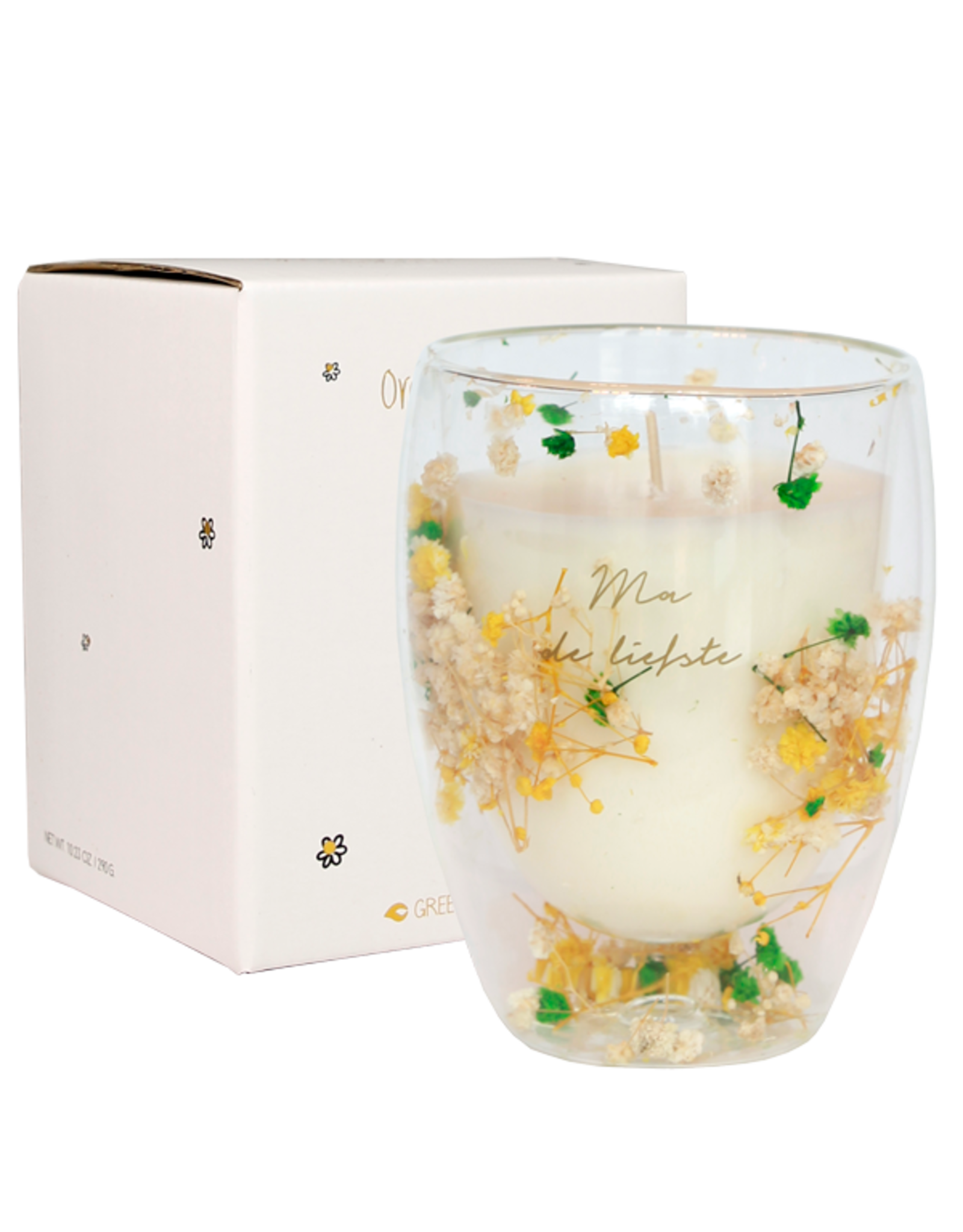 Geurkaars theeglas Ma-de-liefste
