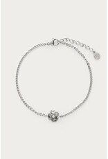 Armband parel bloem zilver