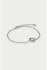 Armband parel bloem zilver