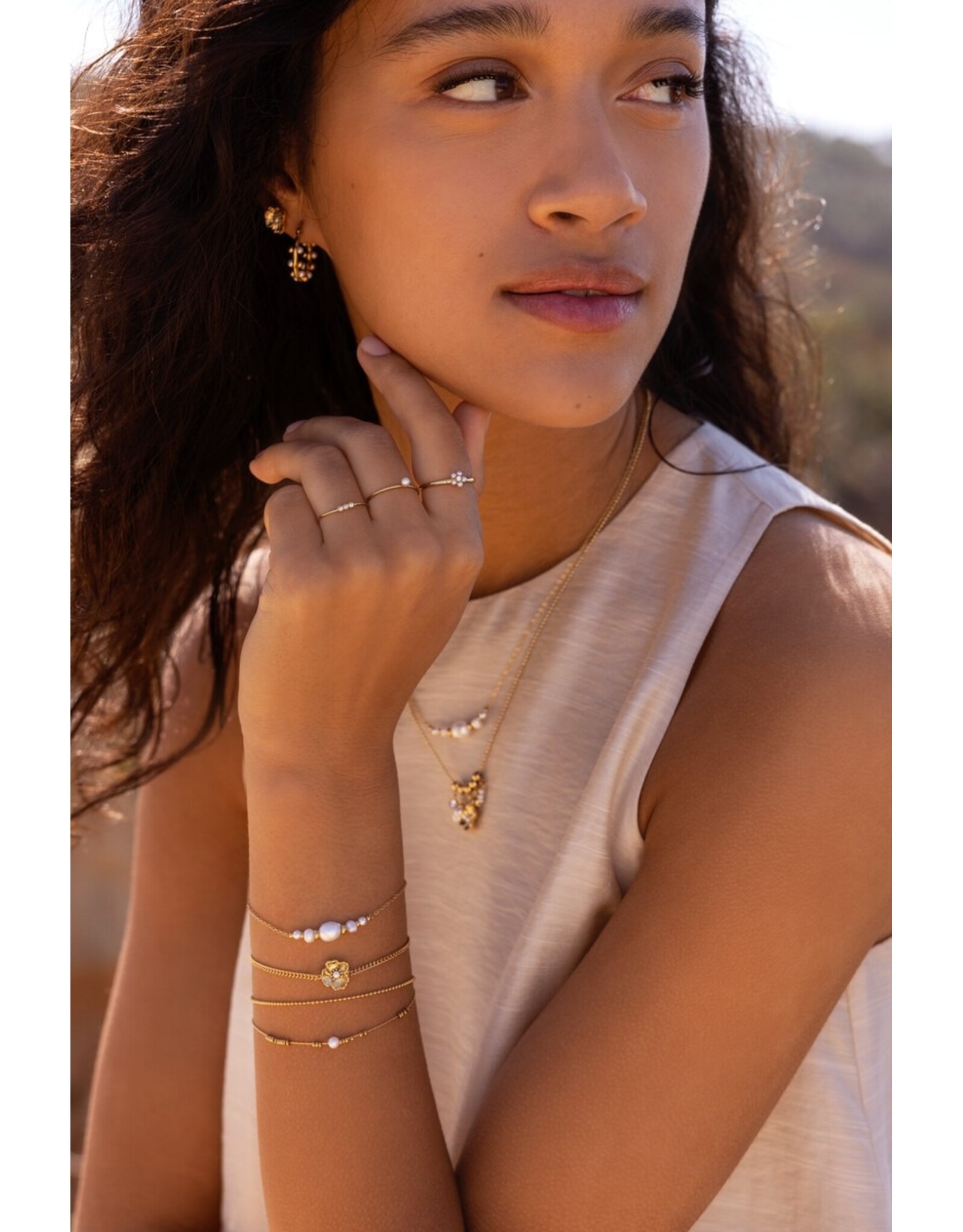 Armband parel bloem