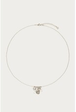Ketting parel bloem zilver