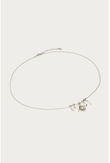 Ketting parel bloem zilver